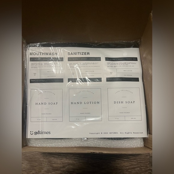 Dispenser set with labels and tray brand new in box - Picture 4 of 5